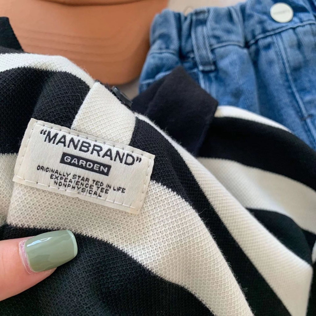 Áo Sơ Mi Tay Dài Kẻ Sọc Màu Sắc Thời Trang Hàn Quốc Cho Bé Trai 1-6 Tuổi