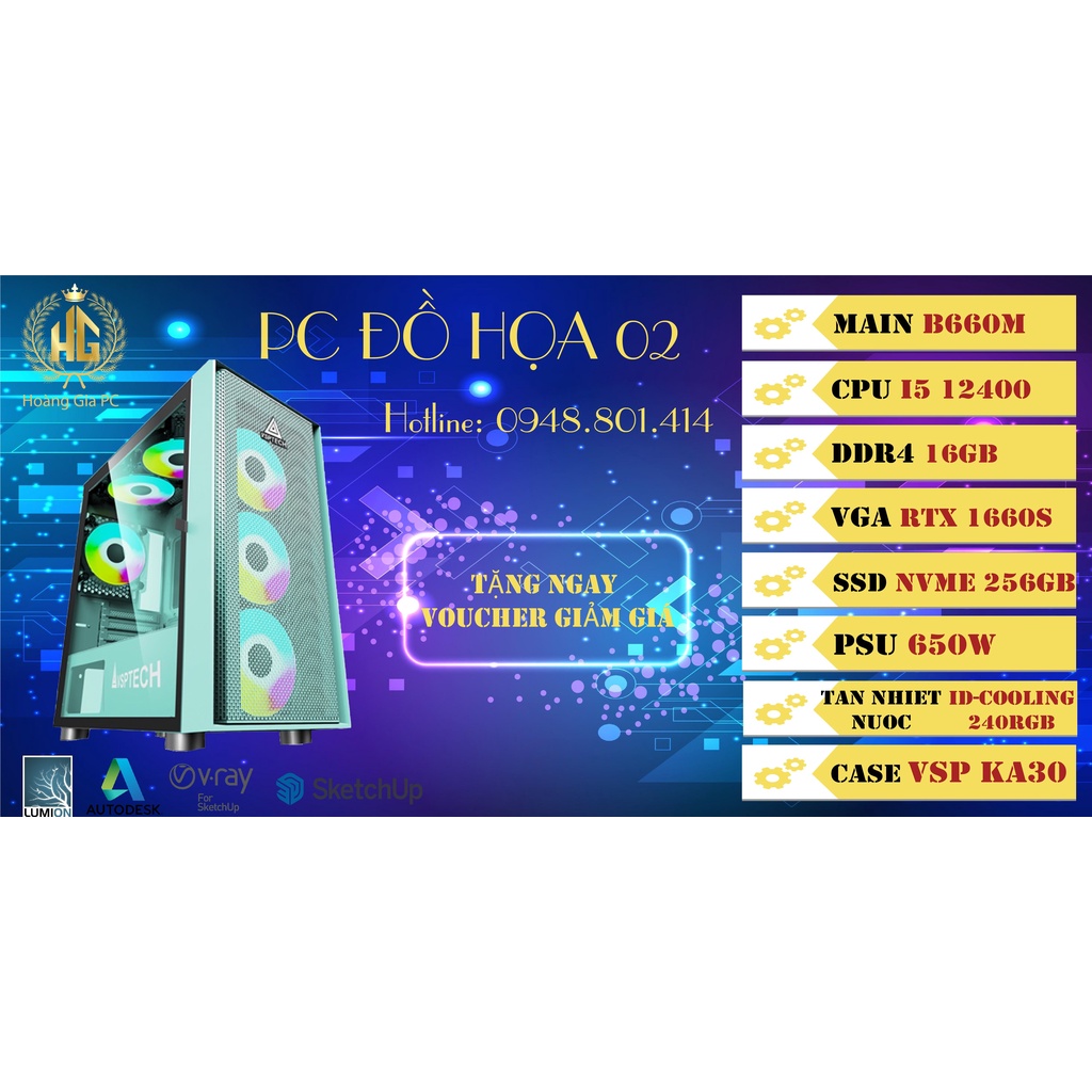 PC Đồ Họa 02 I5-12400 ( PTS, Premiere, After effect, Ai, ...)