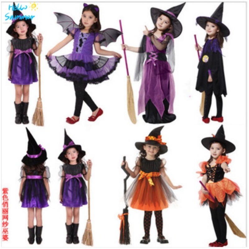 Trang Phục Hóa Trang halloween Nhân Vật Phù Thủy Cho Bé Gái