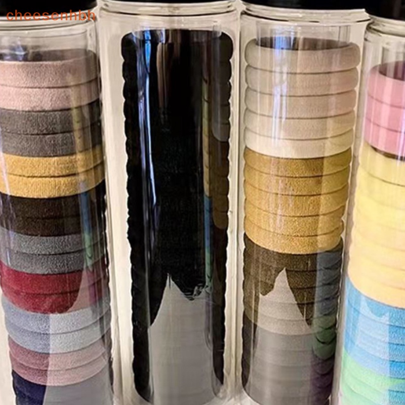 Hộp 20 Dây Buộc Tóc Co Giãn Màu Trơn Đơn Giản