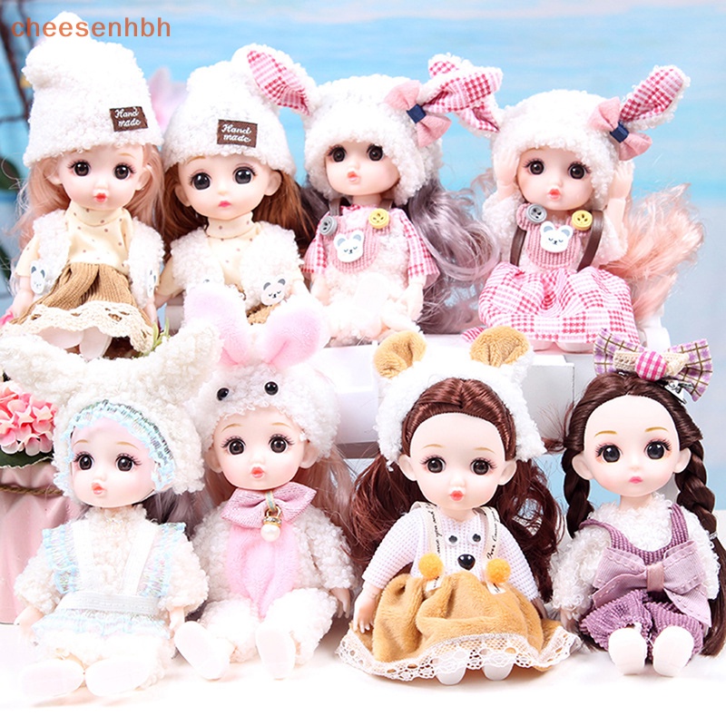 Chehbh Búp Bê mini 16cm Có Khớp Chuyển Động Kèm Quần Áo Dành Cho Bé Gái vn