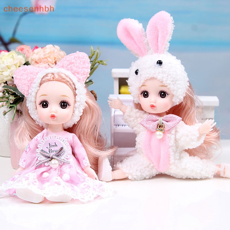 Chehbh Búp Bê mini 16cm Có Khớp Chuyển Động Kèm Quần Áo Dành Cho Bé Gái vn