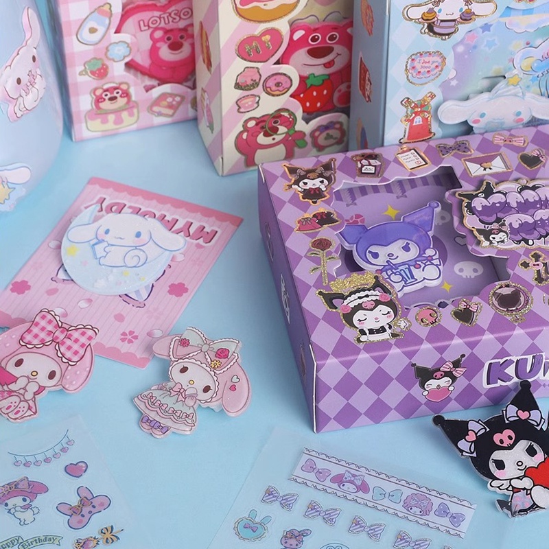 Sanrio Bộ Miếng Dán Chống Thấm Nước Họa Tiết Hoạt Hình kuromi cinnamoroll Dễ Thương diy