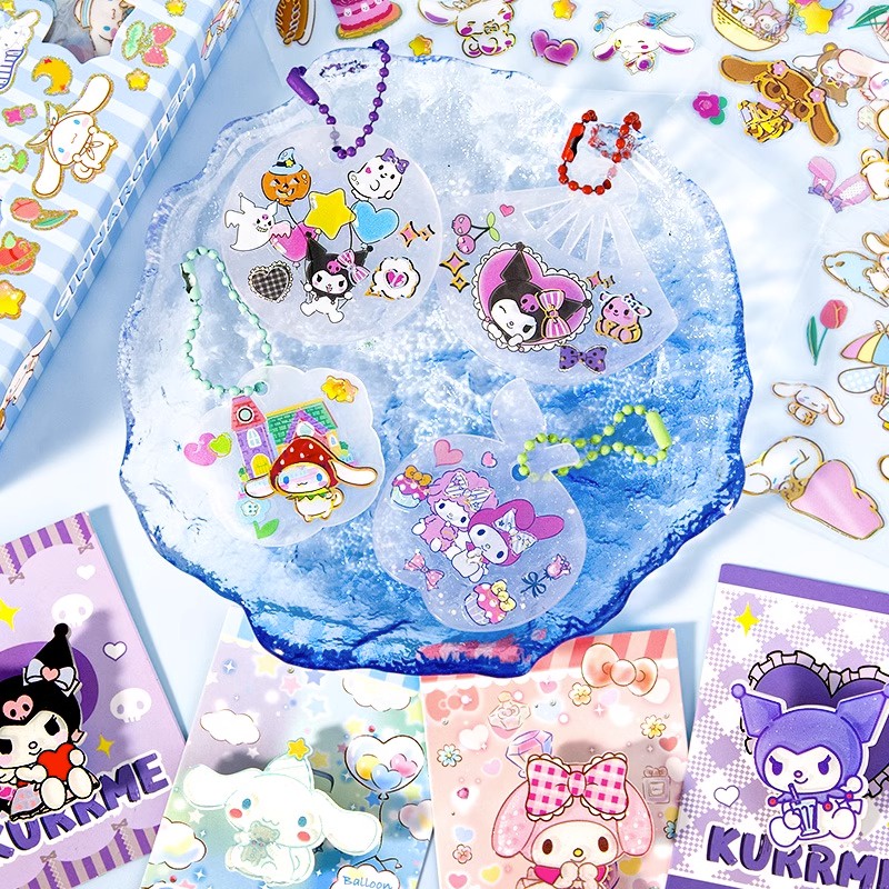 Sanrio Bộ Miếng Dán Chống Thấm Nước Họa Tiết Hoạt Hình kuromi cinnamoroll Dễ Thương diy