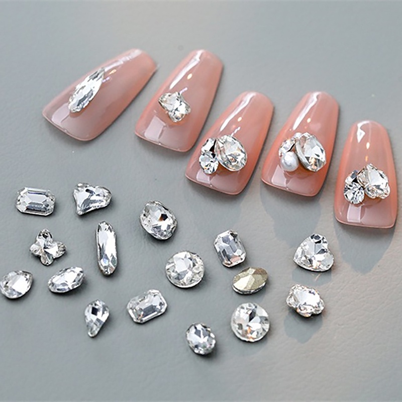 Set 40 Phụ Kiện Trang Trí Móng Tay mini Đính Đá zircon Sang Trọng