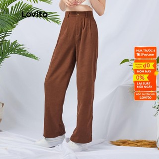 (Gợi ý từ KOL)Quần dài Lovito màu trơn có túi quần L11D22