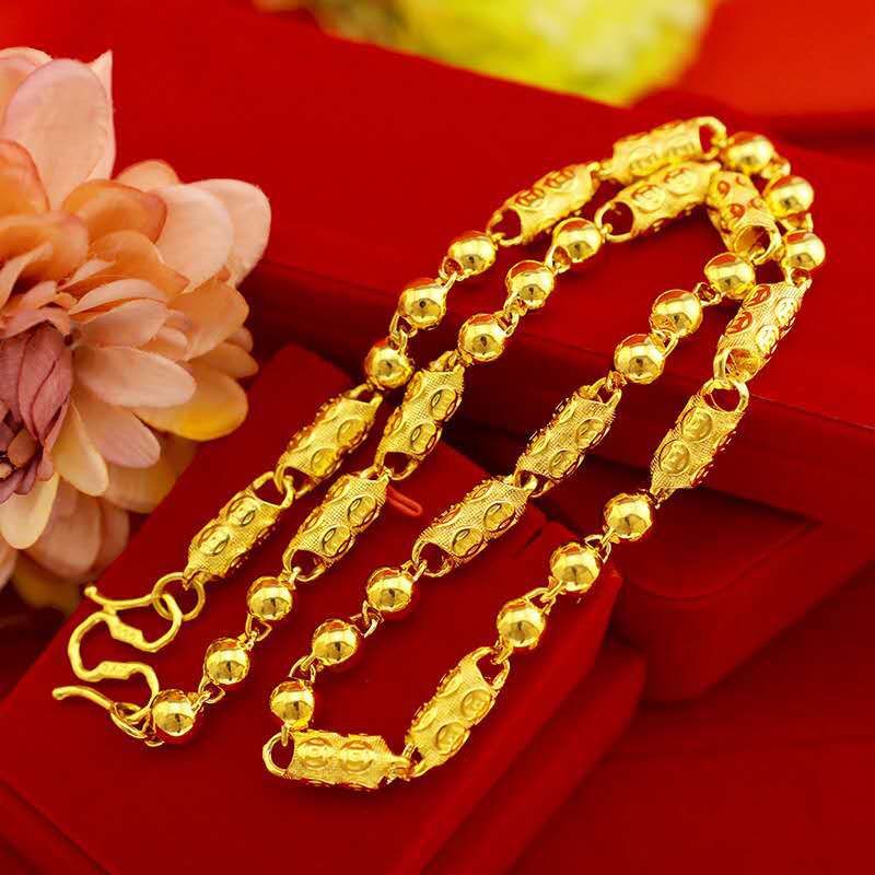Dây Chuyền Chuỗi Hạt Ba Lớp Màu Vàng Đồng Hình Đồng Xu Châu Âu Thời Trang Cá Tính Cho Nam