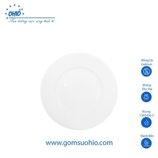 Đĩa nông sứ trắng ohio cao cấp, size 15.5 - 23cm, sứ trắng, sứ không chì, đĩa bàn ăn