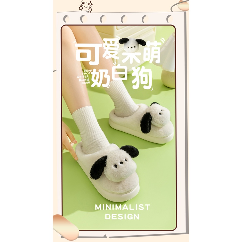 Dép Bông Đi Trong Nhà Hình Cún Con Dễ Thương Cho Cặp Đôi