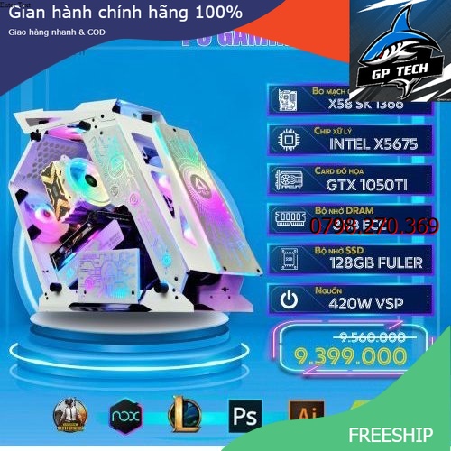 Máy tính bàn - pc gaming led RGB 3.7GHz GTX 1050Ti Chiến game online FO4, GATA5, Free Fire, LOL,... - Đồ Hoạ Mượt Mà