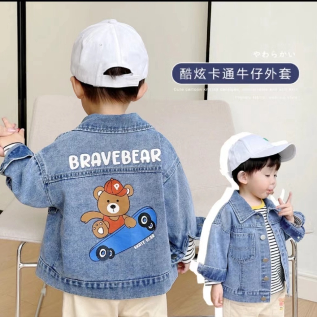 Áo Khoác denim Phong Cách Hàn Quốc Mới Cho Bé Trai