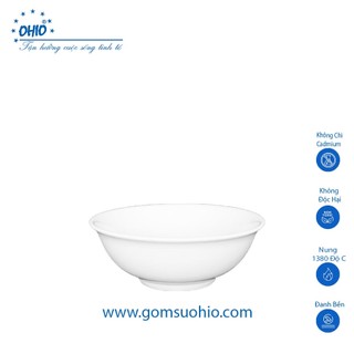 Tô Loe Sứ Trắng OHIO. Bát đựng canh hàng sứ trắng cao cấp - Bộ đồ bàn ăn gia đình