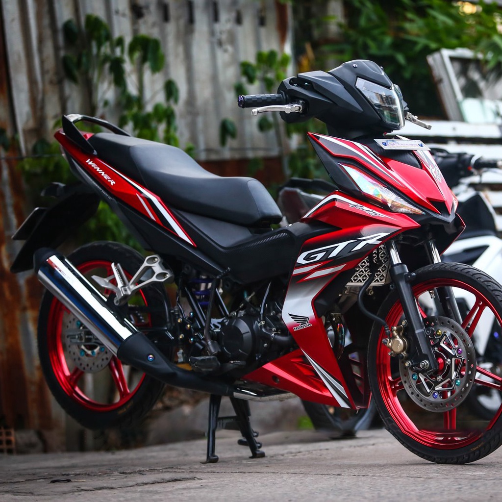 Tem Rời Cho Xe Winner 150 V1 Mẫu GTR Đỏ Đen Xám, Tem Cao Cấp 3 Lớp Không Bay Màu