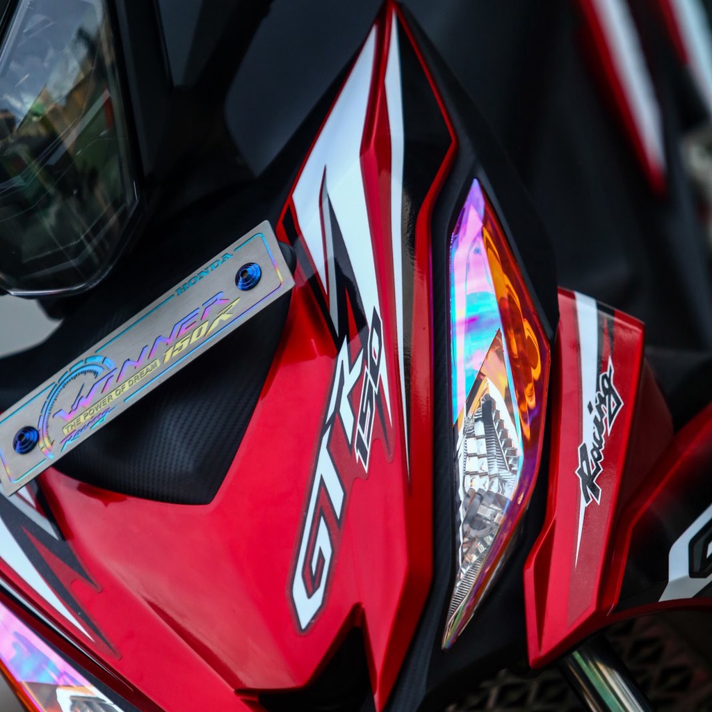 Tem Rời Cho Xe Winner 150 V1 Mẫu GTR Đỏ Đen Xám, Tem Cao Cấp 3 Lớp Không Bay Màu