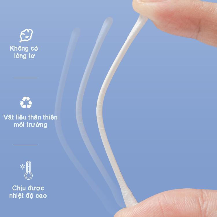 Tăm bông bông tự nhiên cho em bé sơ sinh nhãn hiệu V-Cool