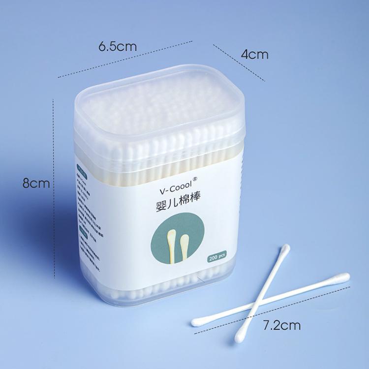 Tăm bông bông tự nhiên cho em bé sơ sinh nhãn hiệu V-Cool