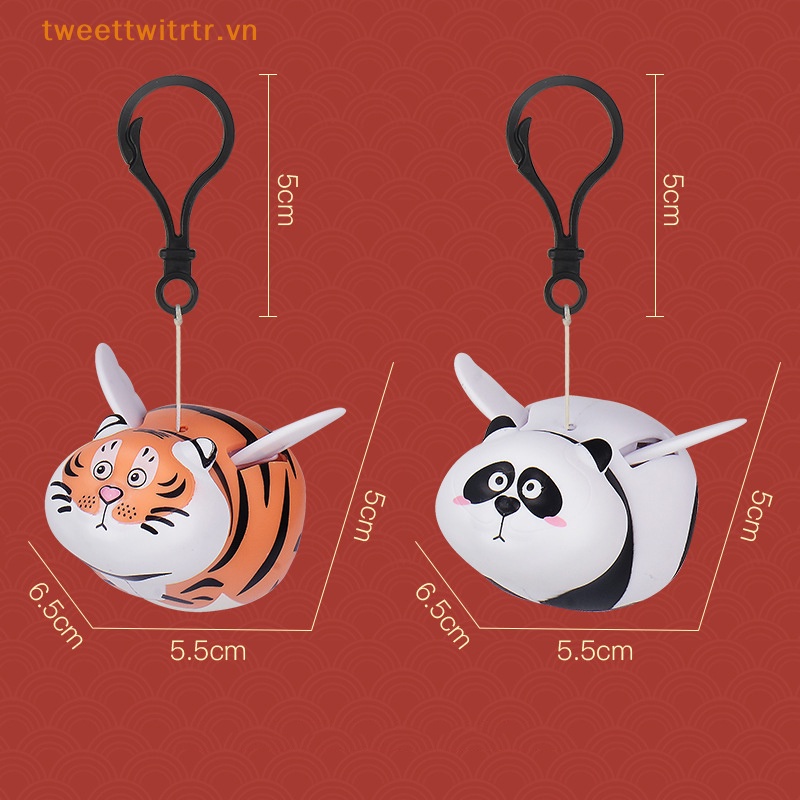 Tri Móc Khóa Hình Gấu Trúc / Hổ / Cánh Bay Dễ Thương Làm Quà Tặng Năm Mới vn