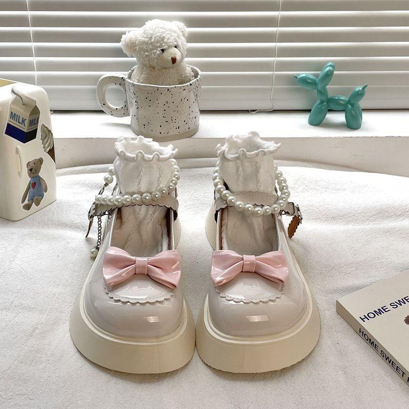 Giày lolita Đế Dày Tăng Chiều Cao Đính Nơ Phong Cách Thời Trang Mới 2023 Dành Cho Nữ mary jane matsuke