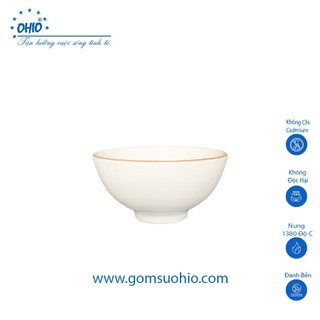 Bát chấm 8.7 cm viền vàng sứ ohio