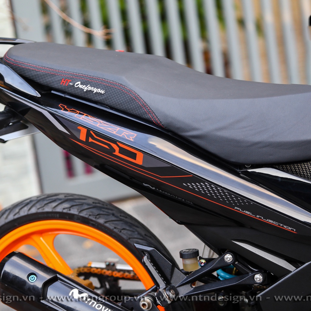 Tem Rời Cho Xe Exciter 150 Mẫu Zin 2021 Y15ZR Đen Cam, Tem Cao Cấp 3 Lớp Không Bay Màu