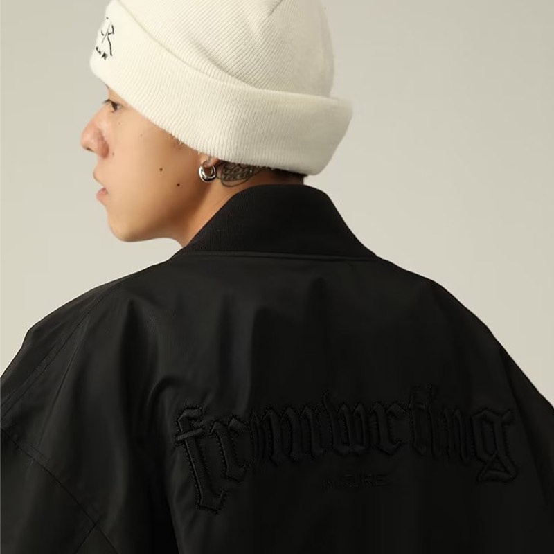 YOUTANG Áo Khoác Bóng Chày Dáng Rộng Thêu Chữ Phong Cách retro Đường Phố Nhật Bản Thời Trang Xuân Thu Cao Cấp Cho Nam