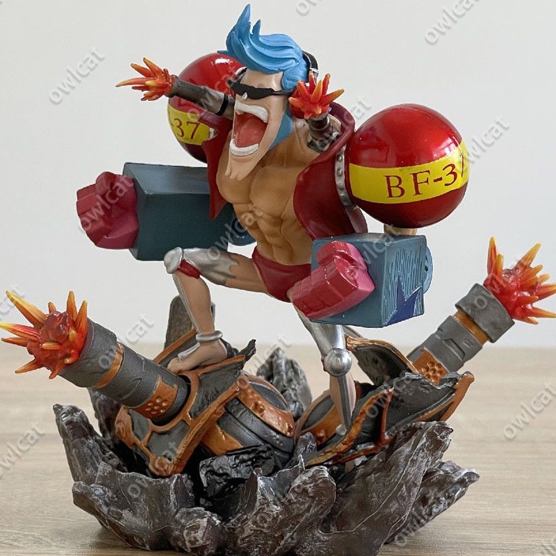Mô Hình Nhân Vật One Piece Franky  13cm GK Version Straw Hat Pirates Cyborg Iron Man Frankie Battle PVC Figure Packed in Box Model Luffy