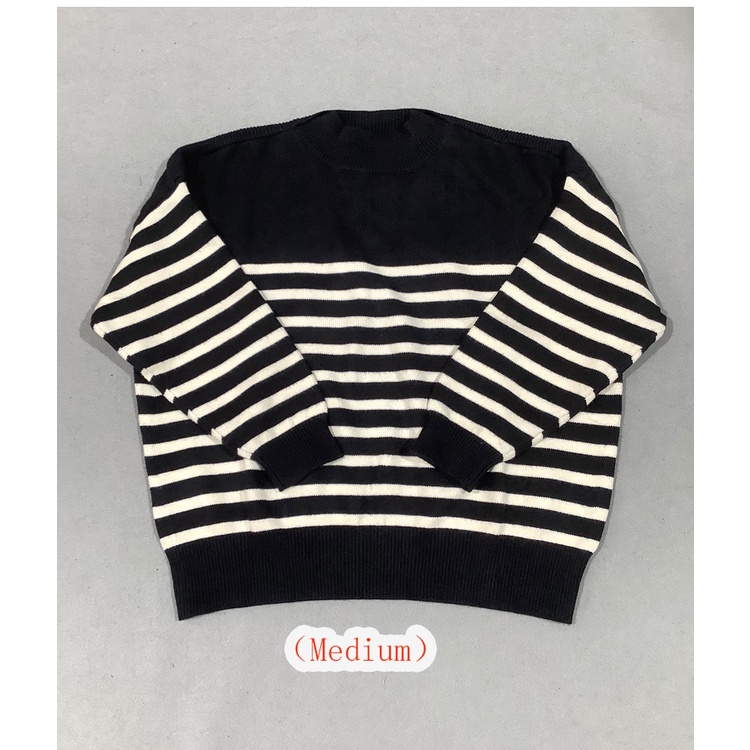 Zara Áo Dệt Kim Tay Dài Cổ Tròn Họa Tiết Kẻ Sọc Màu Tương Phản Thời Trang Thu Đông Cho Nữ 9667101