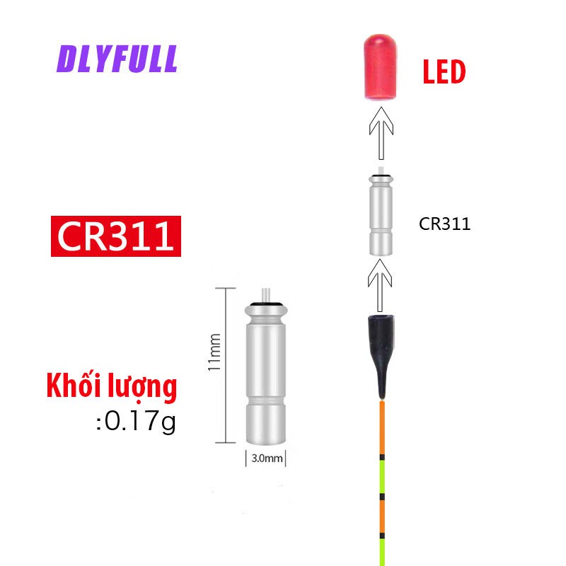 Đèn LED Gắn Phao Câu Đài Đèn Chụp Phao Câu Cá