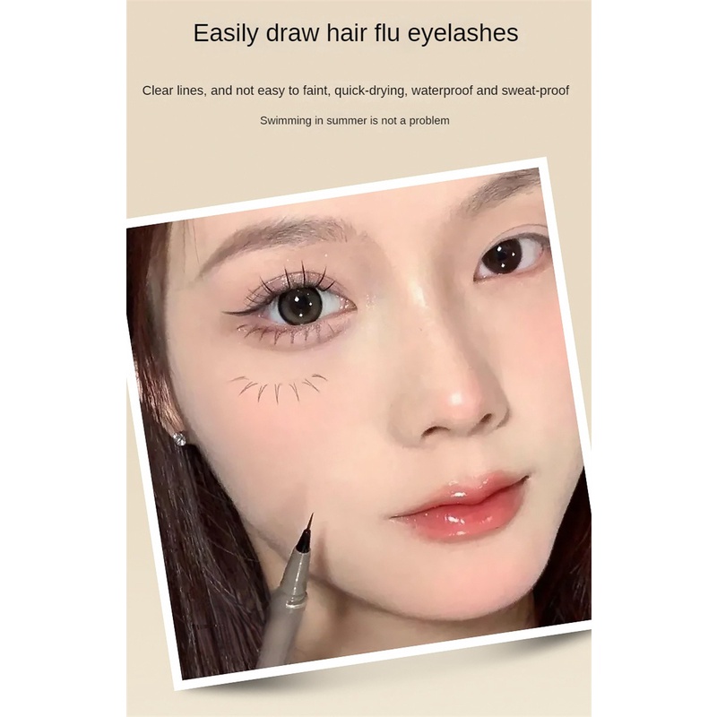 Bút Kẻ Mắt Mkingpretty Slim Đầu Bọt Biển Siêu Mịn Nhanh Khô Chống Thấm Nước Không lem Lâu trôi Bút kẻ mắt không trang điểm Lâu trôi heby1