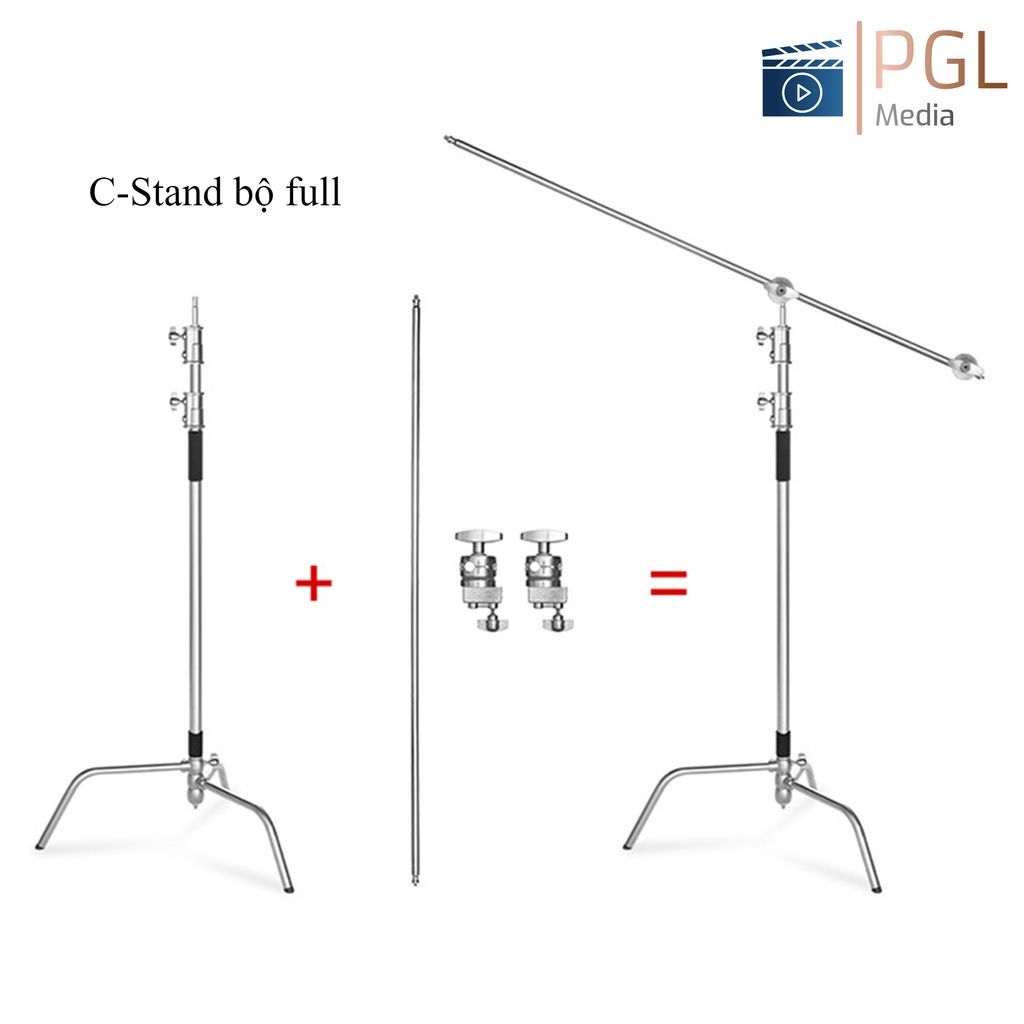 Chân đèn C-Stand 3m3 tải trọng 30kg, dùng cho các loại đèn quay phim và đèn studio cỡ lớn