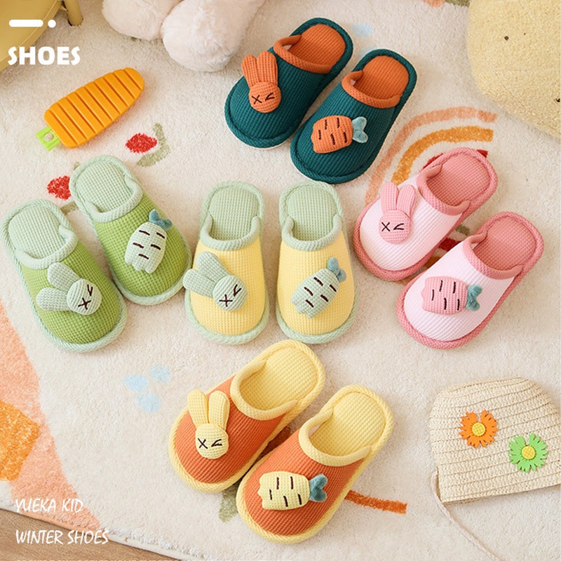 AYUER Dép Đi Trong Nhà Chống Trượt Hình Thỏ Dễ Thương Cho Ba Mẹ Và Bé