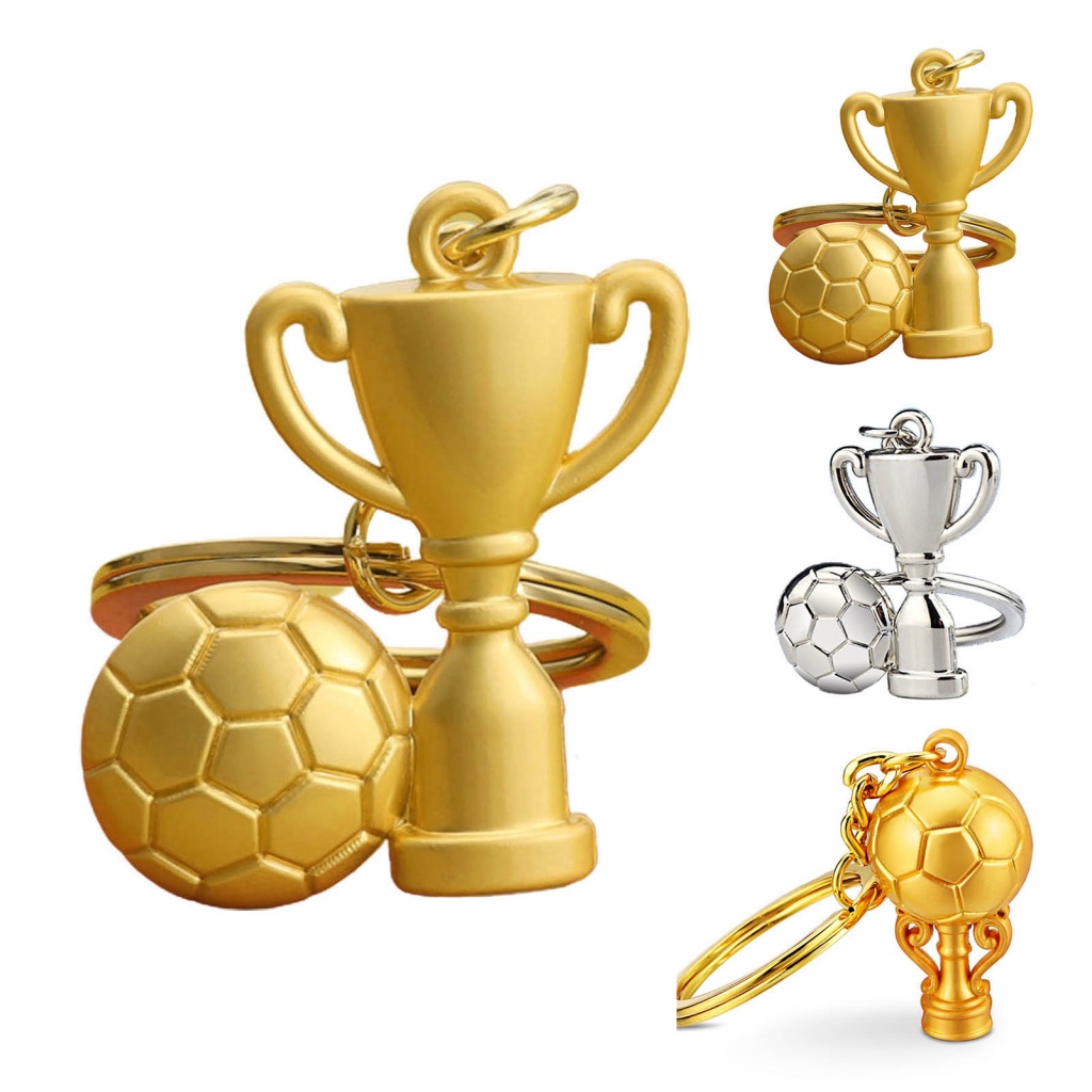 Buym2 Móc Khóa Hình Cầu Thủ Bóng Đá Ba Chiều Mạ Điện Phụ Kiện Kim Loại Trang Trí Cho Nam