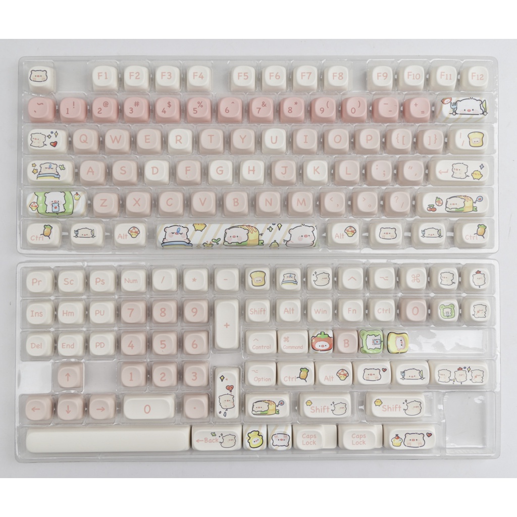 Pink pig Keycaps MOA Profile Bộ Nắp Đậy Bàn Phím Cơ / Phím Cơ Mooa profile Hình Chú Heo Màu Hồng Xinh Xắn