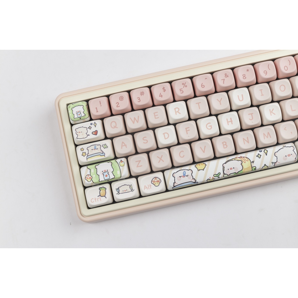 Pink pig Keycaps MOA Profile Bộ Nắp Đậy Bàn Phím Cơ / Phím Cơ Mooa profile Hình Chú Heo Màu Hồng Xinh Xắn