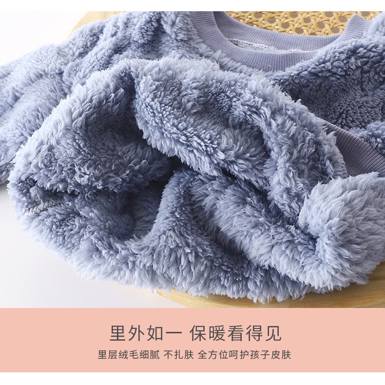 Áo Nỉ Dài Tay Hai Mặt Giữ Ấm Thời Trang Thu Đông Cho Bé 80-150cm
