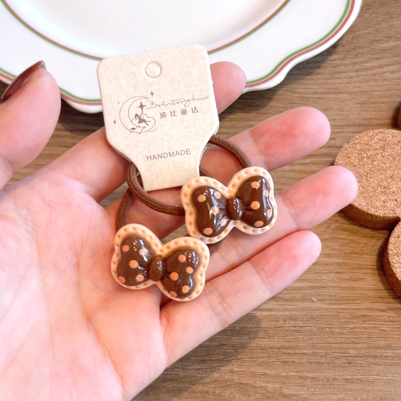 Set 2 Dây Buộc Tóc Co Giãn Hình Ly Trà Sữa Dễ Thương Cho Bé Gái