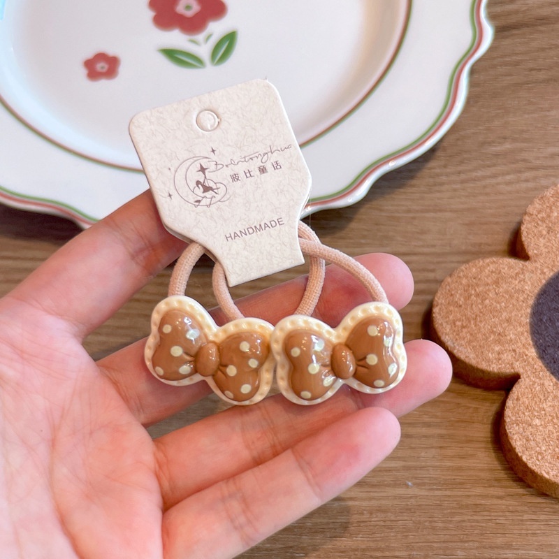 Set 2 Dây Buộc Tóc Co Giãn Hình Ly Trà Sữa Dễ Thương Cho Bé Gái