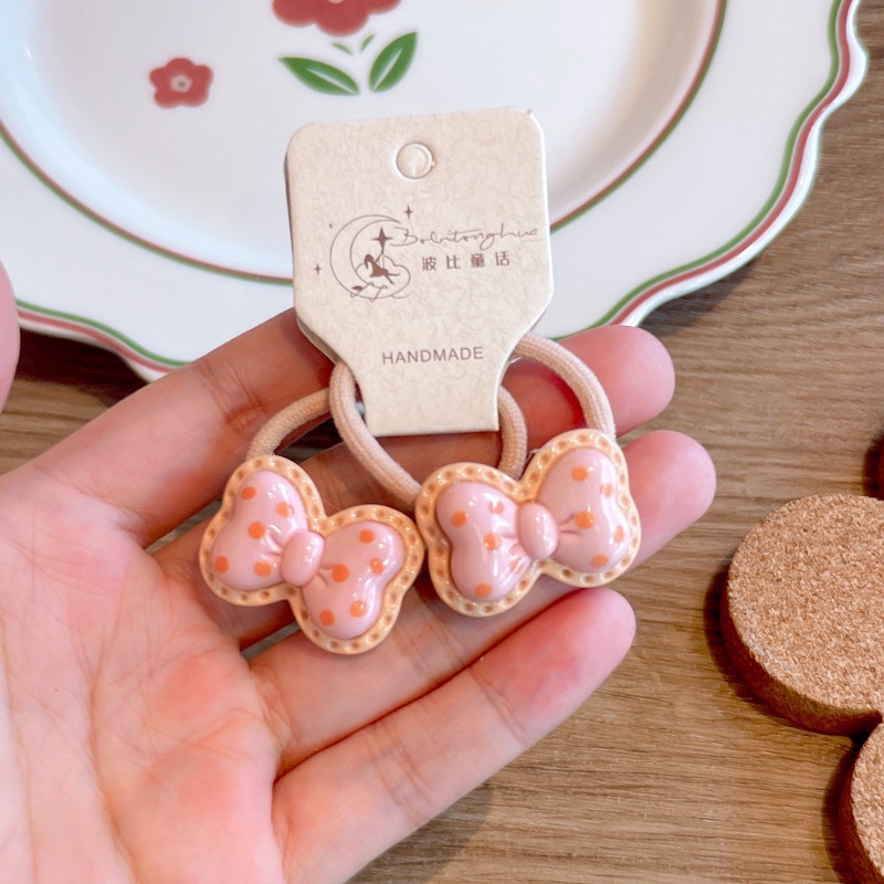 Set 2 Dây Buộc Tóc Co Giãn Hình Ly Trà Sữa Dễ Thương Cho Bé Gái