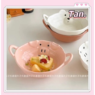 Bát ăn mì / sữa / sữa bằng gốm sứ hình heo con dễ thương phong cách hàn quốc