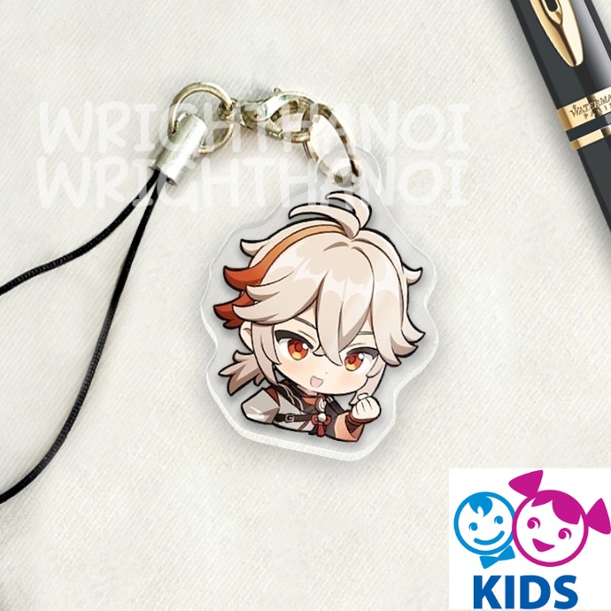 Móc treo 4cm điện thoại, dây đeo điện thoại, móc khóa acrylic Kazuha Genshin Impact anime cute trang trí điện thoại NLP