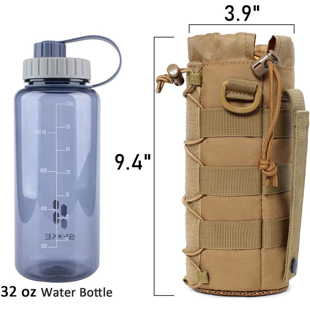 Túi Đựng Bình Nước 1l 1000d Bằng nylon Có Dây Rút Và Đáy Lưới Tiện Dụng Mang Theo Du Lịch Cắm Trại