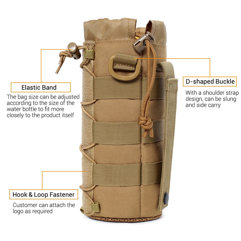 Túi Đựng Bình Nước 1l 1000d Bằng nylon Có Dây Rút Và Đáy Lưới Tiện Dụng Mang Theo Du Lịch Cắm Trại