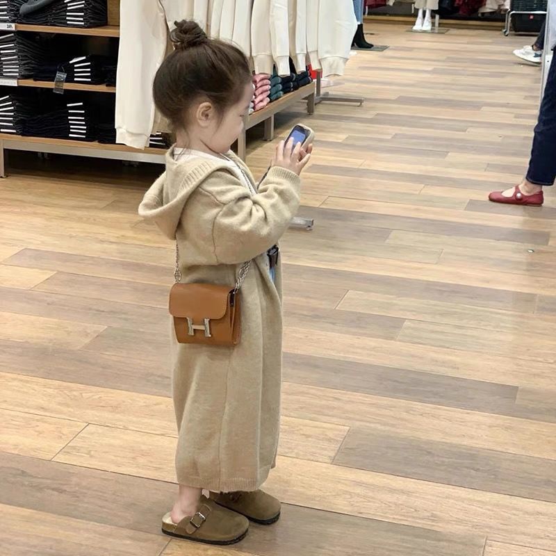 Áo Khoác cardigan Dệt Kim Dáng Rộng Phong Cách Hàn Quốc Thời Trang Mùa Xuân Cho Bé Gái