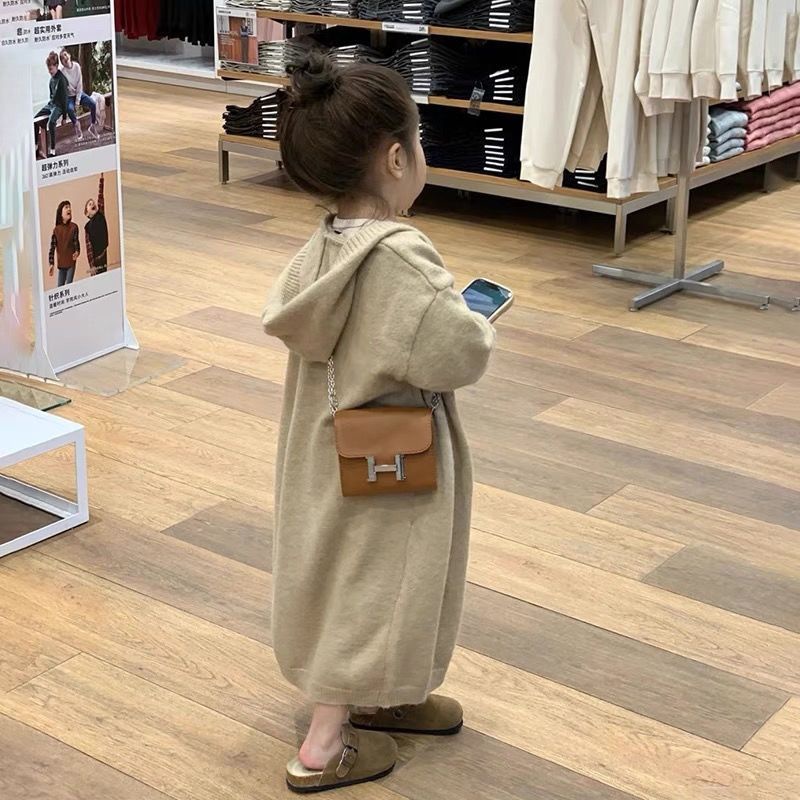 Áo Khoác cardigan Dệt Kim Dáng Rộng Phong Cách Hàn Quốc Thời Trang Mùa Xuân Cho Bé Gái