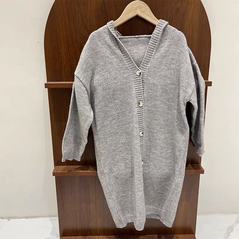 Áo Khoác cardigan Dệt Kim Dáng Rộng Phong Cách Hàn Quốc Thời Trang Mùa Xuân Cho Bé Gái