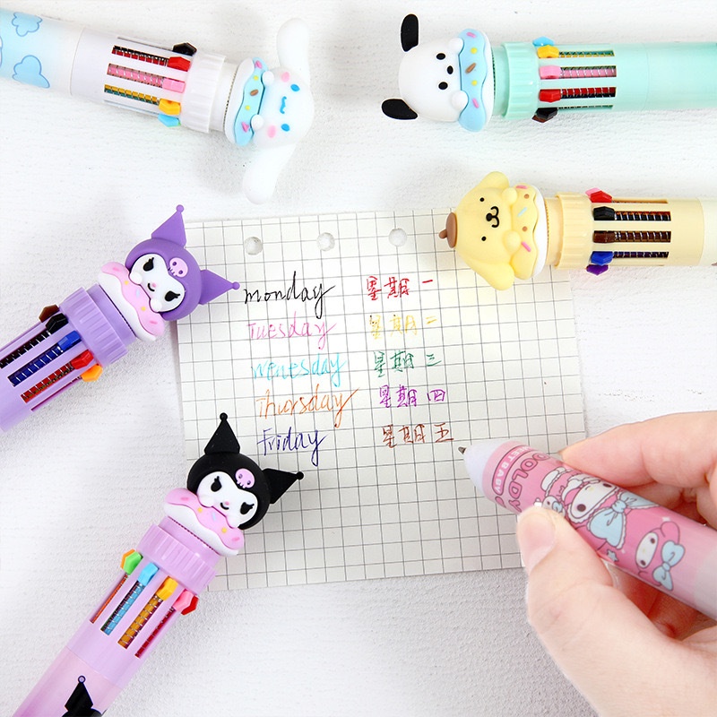 Sanrio Bút Bi 10 Màu Xinh Xắn Chất Lượng