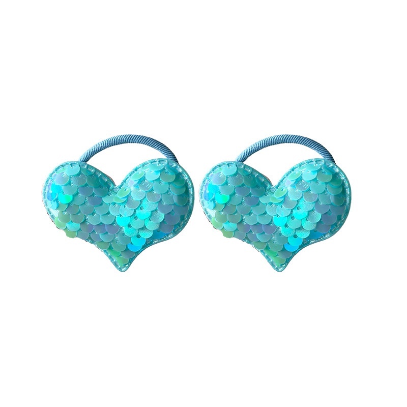 Set 2 Dây Cột Tóc Co Giãn Hình Trái Tim Dễ Thương Cho Bé Gái