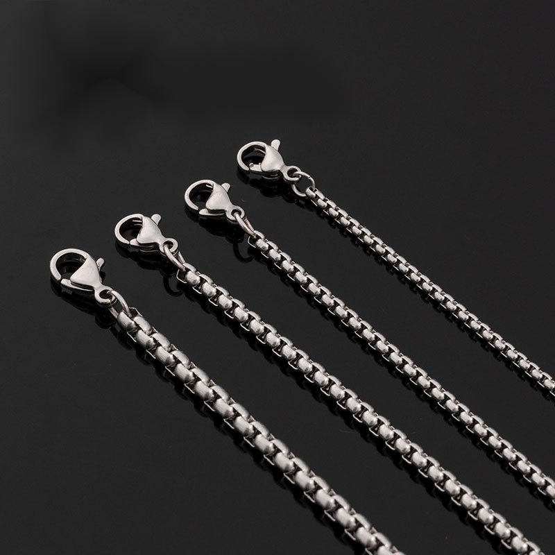 Thời Trang Dây Chuyền Mặt Vuông Bằng Thép Titan Không Gỉ