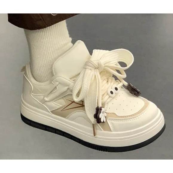Trắng dày đế giày giải trí thời trang sinh viên Breathable Sneaker giày học sinh giày học