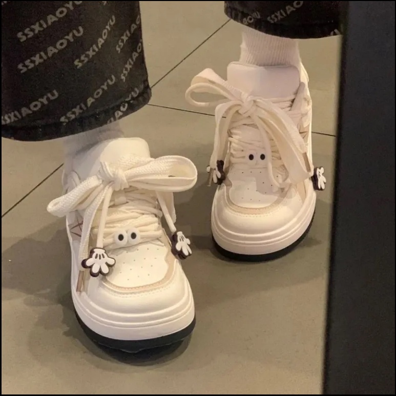 Trắng dày đế giày giải trí thời trang sinh viên Breathable Sneaker giày học sinh giày học